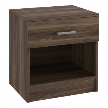 LIFE-W Κομοδίνο με 1 Συρτάρι, Απόχρωση Καρυδί  45x35x47cm [-Καρυδί-] [-MDF - Κόντρα Πλακέ - Καπλαμάς - Νοβοπάν-] Ε757,1
