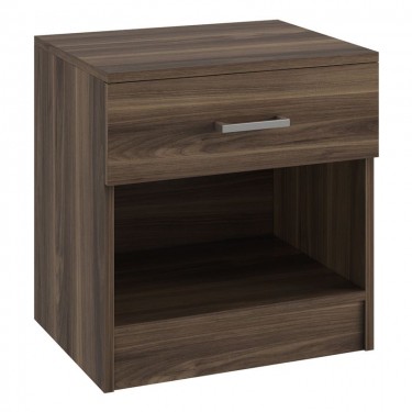LIFE-W Κομοδίνο με 1 Συρτάρι, Απόχρωση Καρυδί  45x35x47cm [-Καρυδί-] [-MDF - Κόντρα Πλακέ - Καπλαμάς - Νοβοπάν-] Ε757,1