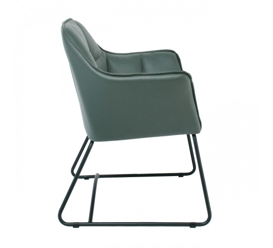 POLLY Πολυθρόνα Μέταλλο Βαφή Μαύρο, Ύφασμα Suede Olive Green  67x64x82cm [-Μαύρο-, -Πράσινο-] [-Μέταλλο-, -Ύφασμα-] ΕΜ719,1
