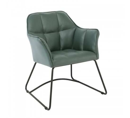 POLLY Πολυθρόνα Μέταλλο Βαφή Μαύρο, Ύφασμα Suede Olive Green  67x64x82cm [-Μαύρο-, -Πράσινο-] [-Μέταλλο-, -Ύφασμα-] ΕΜ719,1