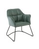 POLLY Πολυθρόνα Μέταλλο Βαφή Μαύρο, Ύφασμα Suede Olive Green  67x64x82cm [-Μαύρο-, -Πράσινο-] [-Μέταλλο-, -Ύφασμα-] ΕΜ719,1