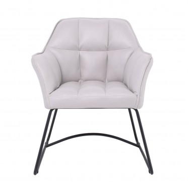 POLLY Πολυθρόνα Μέταλλο Βαφή Μαύρο, Ύφασμα Suede Ανοιχτό Γκρι  67x64x82cm [-Γκρι-, -Μαύρο-] [-Μέταλλο-, -Ύφασμα-] ΕΜ719,2