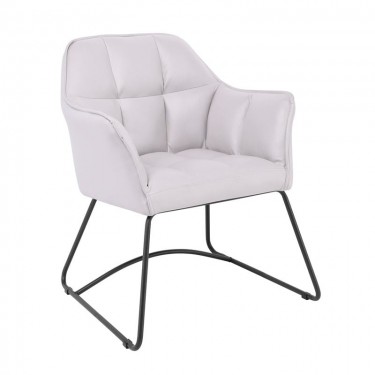 POLLY Πολυθρόνα Μέταλλο Βαφή Μαύρο, Ύφασμα Suede Ανοιχτό Γκρι  67x64x82cm [-Γκρι-, -Μαύρο-] [-Μέταλλο-, -Ύφασμα-] ΕΜ719,2