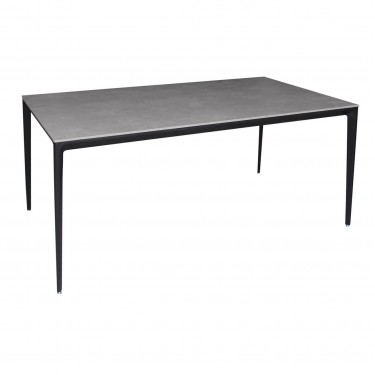BARRET Τραπέζι Τραπεζαρίας - Κουζίνας, Alu Μαύρο, Επιφάνεια Sintered Stone Γκρι  140x80x74cm [-Γκρι-, -Μαύρο-] [-Αλουμίνιο-, -Τεχνόπετρα-] ΕΜ835,2