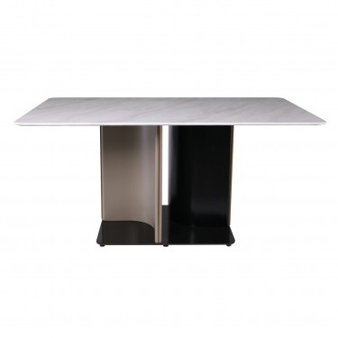 BARON Τραπέζι Τραπεζαρίας, Ξύλο Ανθρακί, Επιφάνεια Microcrystalline Άσπρο Μάρμαρο  160x90x76cm [-Ανθρακί-, -Άσπρο-] [-Μάρμαρο - Τεχνομάρμαρο-, -Ξύλο-] Ε794,1