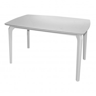 DALIN Τραπέζι Τραπεζαρίας- Κουζίνας, Ξύλο Άσπρο-Επιφάνεια Sintered Stone White Marble  130x80x74cm [-Άσπρο-] [-Ξύλο-, -Τεχνόπετρα-] Ε796,1