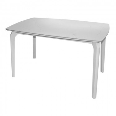 DALIN Τραπέζι Τραπεζαρίας- Κουζίνας, Ξύλο Άσπρο-Επιφάνεια Sintered Stone White Marble  130x80x74cm [-Άσπρο-] [-Ξύλο-, -Τεχνόπετρα-] Ε796,1