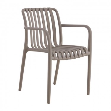 MODA Πολυθρόνα Στοιβαζόμενη PP - UV Protection Απόχρωση Mocha  55x58x81cm [-Μπεζ-Tortora-Sand-Cappuccino-] [-PP - PC - ABS-] Ε3800,30