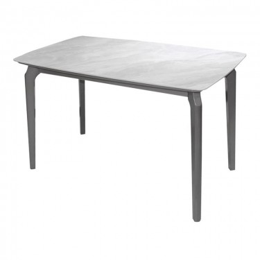 DALIN Τραπέζι Τραπεζαρίας- Κουζίνας, Ξύλο Γκρι-Επιφάνεια Sintered Stone White Marble  130x80x74cm [-Άσπρο-, -Γκρι-] [-Ξύλο-, -Τεχνόπετρα-] Ε796,3