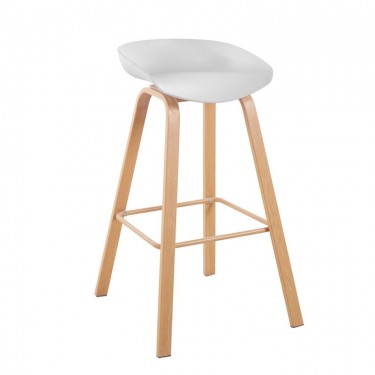 PENT Σκαμπό Bar, Μέταλλο Βαφή Φυσικό, PP Άσπρο  49x52x72/84cm [-Άσπρο-, -Φυσικό-] [-PP - PC - ABS-, -Μέταλλο-] ΕΜ1531,1