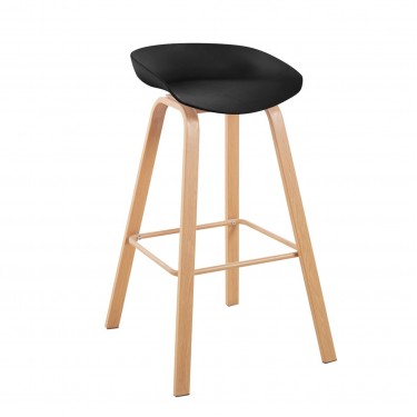 PENT Σκαμπό Bar, Μέταλλο Βαφή Φυσικό, PP Μαύρο  49x52x72/84cm [-Μαύρο-, -Φυσικό-] [-PP - PC - ABS-, -Μέταλλο-] ΕΜ1531,2