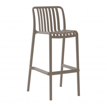 MODA Σκαμπό Bar Στοιβαζόμενο PP - UV Protection, Απόχρωση Mocha  48x47x75/102cm [-Μπεζ-Tortora-Sand-Cappuccino-] [-PP - PC - ABS-] Ε3802,30