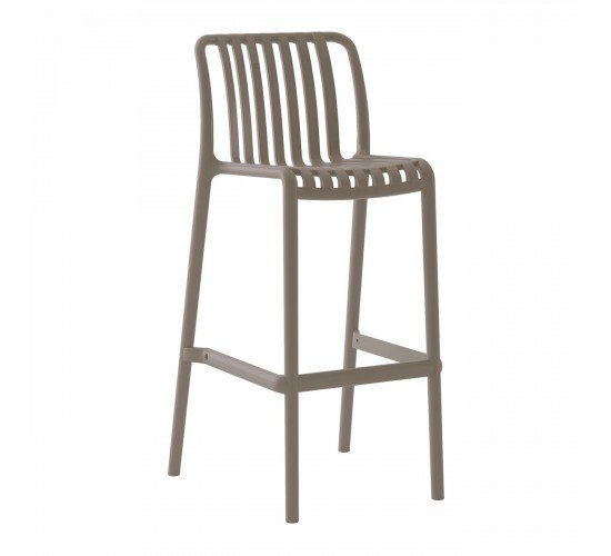 MODA Σκαμπό Bar Στοιβαζόμενο PP - UV Protection, Απόχρωση Mocha  38x47x75/102cm [-Μπεζ-Tortora-Sand-Cappuccino-] [-PP - PC - ABS-] Ε3802,30