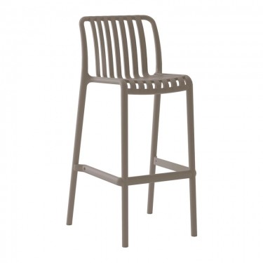 MODA Σκαμπό Bar Στοιβαζόμενο PP - UV Protection, Απόχρωση Mocha  48x47x75/102cm [-Μπεζ-Tortora-Sand-Cappuccino-] [-PP - PC - ABS-] Ε3802,30