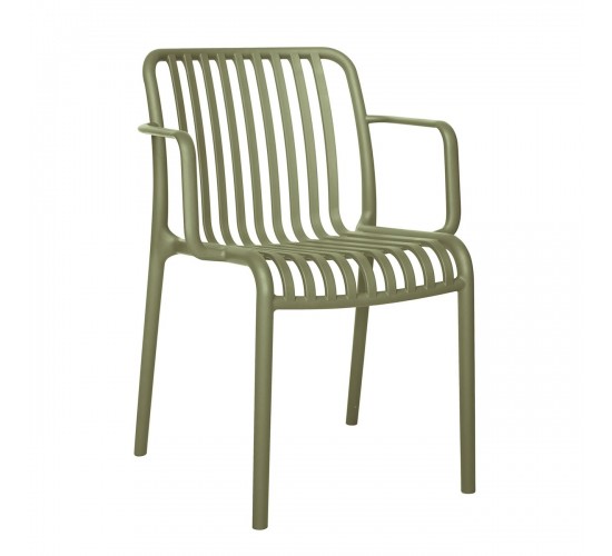 MODA-W Πολυθρόνα Στοιβαζόμενη, PP - UV Protection Απόχρωση Olive Green  55x58x79cm [-Πράσινο-] [-PP - PC - ABS-] Ε3800,4W