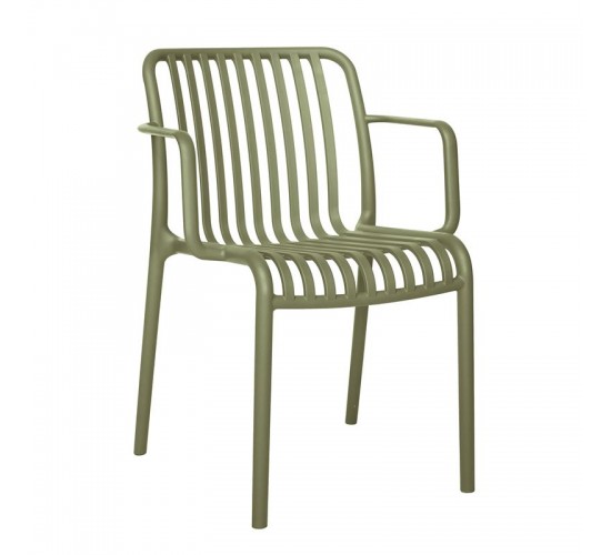 MODA-W Πολυθρόνα Στοιβαζόμενη, PP - UV Protection Απόχρωση Olive Green  55x58x79cm [-Πράσινο-] [-PP - PC - ABS-] Ε3800,4W