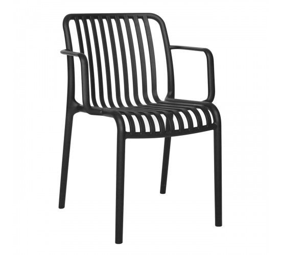 MODA-W Πολυθρόνα Στοιβαζόμενη, PP - UV Protection Απόχρωση Μαύρο  55x58x79cm [-Μαύρο-] [-PP - PC - ABS-] Ε3800,5W