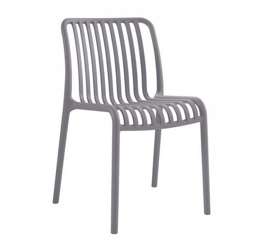 MODA-H Καρέκλα Στοιβαζόμενη, PP - UV Protection, Απόχρωση Ανθρακί  52x57x80cm [-Ανθρακί-] [-PP - PC - ABS-] Ε3801,2Η