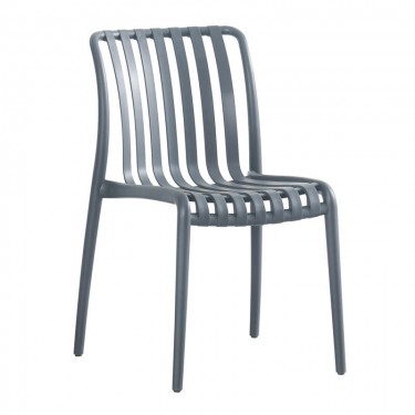 MODA-H Καρέκλα Στοιβαζόμενη, PP - UV Protection, Απόχρωση Ανθρακί  52x57x80cm [-Ανθρακί-] [-PP - PC - ABS-] Ε3801,2Η