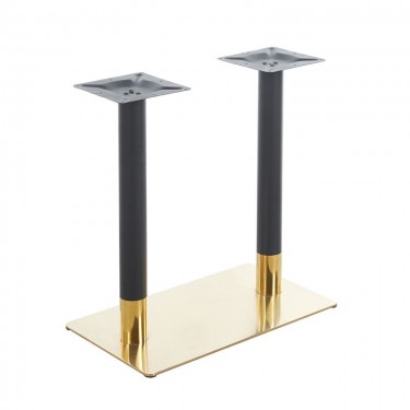 FLASH Βάση Τραπεζιού Μακρόστενη Μέταλλο Βαφή Μαύρο-Χρυσό (17,00 Kg)  70x40cm H.72cm [-Μαύρο-, -Χρυσό-] [-Μέταλλο-] Ε0481