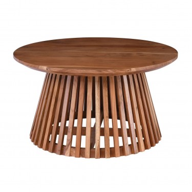 RIM Τραπέζι Σαλονιού, Ξύλο Μασίφ Ακακία Απόχρωση Φυσικό  Φ80cm H.43cm [-Φυσικό-] [-Ξύλο-] ΕΑ728