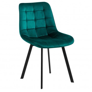 MYRIAM K/D Καρέκλα Τραπεζαρίας Μέταλλο Βαφή Μαύρο, Ύφασμα Velure Forest Green ( Συσκ.4 )  50x56x83cm [-Μαύρο-, -Πράσινο-] [-Μέταλλο-, -Ύφασμα-] ΕΜ7913,3Κ