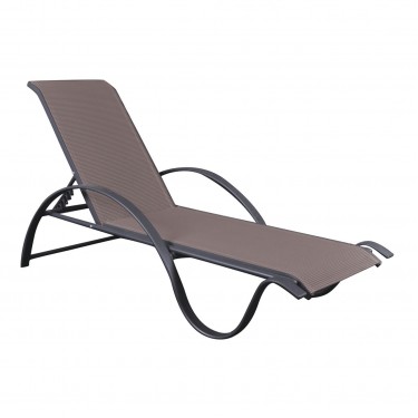 NEXT Ξαπλώστρα, Στοιβαζόμενη Αλουμίνιο Βαφή Ανθρακί Textilene Cappuccino  67x194x29/47cm [-Ανθρακί-, -Μπεζ-Tortora-Sand-Cappuccino-] [-Textilene-, -Αλουμίνιο-] Ε264,12