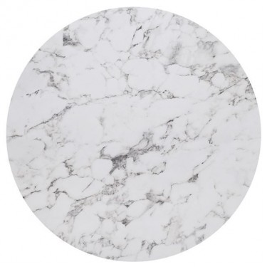 HPL (High Pressure Laminated) Επιφάνεια Τραπεζιού Απόχρωση White Marble, UV  Φ80cm/12mm [-Άσπρο-] [-HPL-] Ε102,421