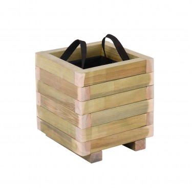 FLOWER POT WOOD Γλάστρα, Εμποτισμού Pine, Απόχρωση Φυσικό, 40x40x36cm  40x40x36cm [-Φυσικό-] [-Ξύλο-] Ε2231
