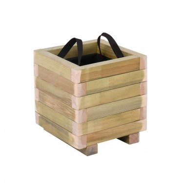 FLOWER POT WOOD Γλάστρα, Εμποτισμού Pine, Απόχρωση Φυσικό, 40x40x36cm  40x40x36cm [-Φυσικό-] [-Ξύλο-] Ε2231