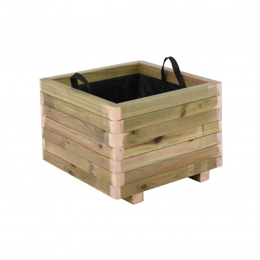 FLOWER POT WOOD Γλάστρα, Εμποτισμού Pine, Απόχρωση Φυσικό, 50x50x36cm  50x50x36cm [-Φυσικό-] [-Ξύλο-] Ε2232