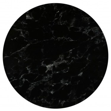 HPL (High Pressure Laminated) Επιφάνεια Τραπεζιού Απόχρωση Black Marble, UV  Φ80cm/12mm [-Μαύρο-] [-HPL-] Ε102,451