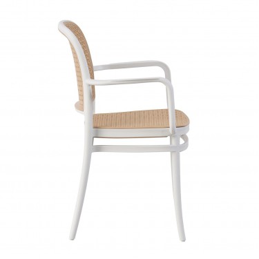 FLORENCE Πολυθρόνα PP Άσπρο, PP Rattan Μπεζ, Στοιβαζόμενη  54x54x84cm [-Άσπρο-, -Μπεζ-Tortora-Sand-Cappuccino-] [-PP - PC - ABS-] Ε387,10