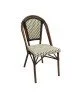 PARIS Καρέκλα Bistro Αλουμίνιο Καρυδί, Wicker Μπεζ - Καφέ, Στοιβαζόμενη  46x54x88cm [-Καρυδί/Μπεζ-] [-Αλουμίνιο/Wicker-] Ε291,6