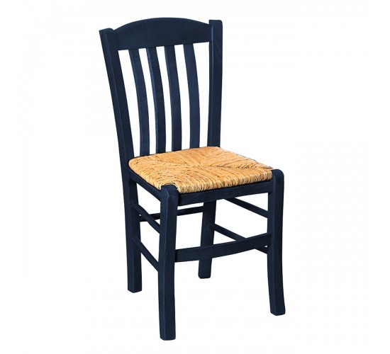 CASA Καρέκλα Οξιά Βαφή Εμποτισμού Ανιλίνη Μπλε, Κάθισμα Ψάθα  42x45x88cm [-Μπλε-] [-Ξύλο-, -Ψάθα-] Ρ966,Ε3