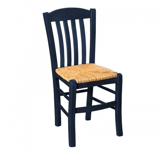 CASA Καρέκλα Οξιά Βαφή Εμποτισμού Ανιλίνη Μπλε, Κάθισμα Ψάθα  42x45x88cm [-Μπλε-] [-Ξύλο-, -Ψάθα-] Ρ966,Ε3