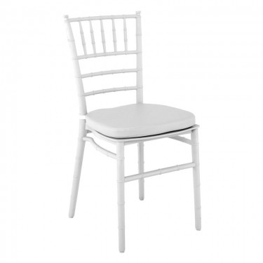 ILONA Καρέκλα-Pro Εστίασης - Catering Στοιβαζόμενη PP Άσπρο Μαξιλάρι Pu Άσπρο (Αδιάβροχο)  40x47x89cm [-Άσπρο-] [-PP - PC - ABS-] Ε385,Μ