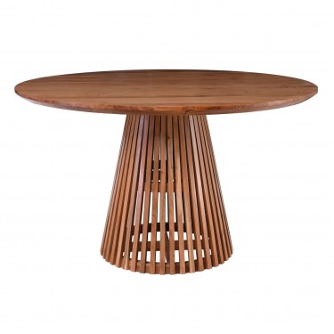 RIM Τραπέζι Ροτόντα Τραπεζαρίας, Ξύλο Μασίφ Ακακία Απόχρωση Φυσικό  Φ130cm H.76cm [-Φυσικό-] [-Ξύλο-] ΕΑ727