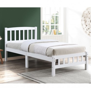 FELIX Κρεβάτι Μονό για Στρώμα 90x190cm, Ξύλο Άσπρο  99x200x89(Στρώμα 90x190)cm [-Άσπρο-] [-Ξύλο-] Ε7336