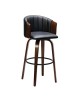 ENZO Σκαμπό Bar Καρυδί, Pu Μαύρο  49x49x76/107cm [-Καρυδί/Μαύρο-] [-Ξύλο/PVC - PU-] Ε7519,1