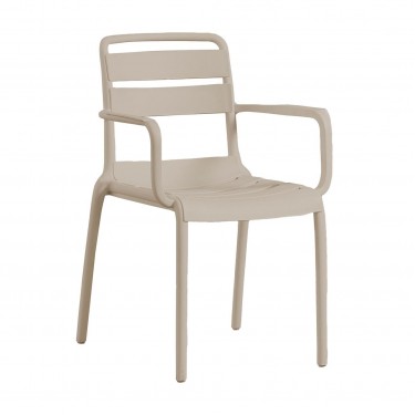 SERENATA Πολυθρόνα Στοιβαζόμενη, PP-UV Cappuccino  54x58x81cm [-Μπεζ-Tortora-Sand-Cappuccino-] [-PP - PC - ABS-] Ε3807,2W