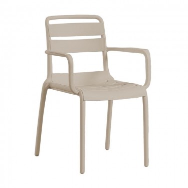 SERENATA Πολυθρόνα Στοιβαζόμενη, PP-UV Cappuccino  54x58x81cm [-Μπεζ-Tortora-Sand-Cappuccino-] [-PP - PC - ABS-] Ε3807,2W