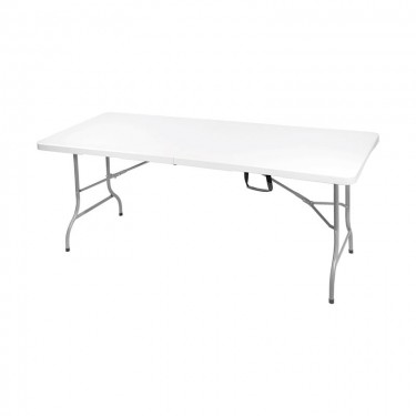 BLOW Τραπέζι  Συνεδρίου - Catering Πτυσσόμενο (Βαλίτσα), Μέταλλο Γκρι, HDPE Άσπρο 35mm  180x74x74cm [-Άσπρο-, -Γκρι-] [-PP - PC - ABS-, -Μέταλλο-] ΕΟ179,W