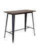 RELIX Wood Dark Oak Τραπέζι Bar-Pro, Μέταλλο Βαφή Μαύρο  120x60x102cm [-Μαύρο/Καρυδί-] [-Μέταλλο/Ξύλο-] Ε5212,1W