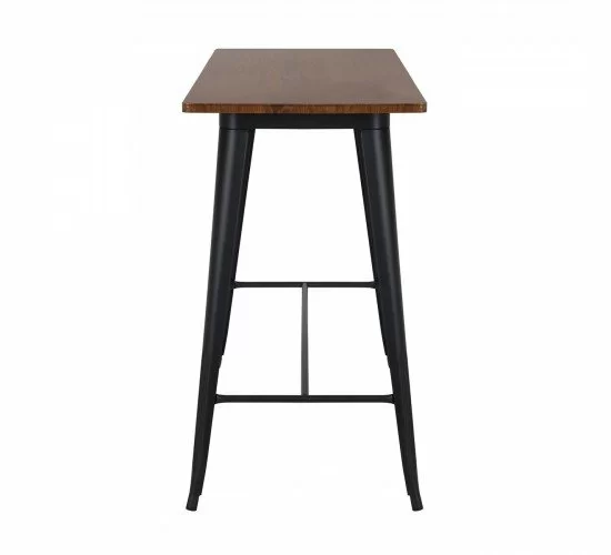 RELIX Wood Dark Oak Τραπέζι Bar-Pro, Μέταλλο Βαφή Μαύρο  120x60x102cm [-Μαύρο/Καρυδί-] [-Μέταλλο/Ξύλο-] Ε5212,1W