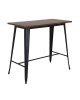 RELIX Wood Dark Oak Τραπέζι Bar-Pro, Μέταλλο Βαφή Μαύρο  120x60x102cm [-Μαύρο/Καρυδί-] [-Μέταλλο/Ξύλο-] Ε5212,1W