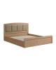 CALIBER Κρεβάτι Διπλό για Στρώμα 150x200cm, Απόχρωση Sonoma Oak, Κεφαλάρι Pu Μπεζ  158x210x100cm [-Φυσικό-] [-MDF - Κόντρα Πλακέ - Καπλαμάς - Νοβοπάν-] Ε73861