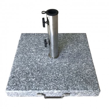 ΒΑΣΗ ομπρέλας τετράγωνη Γρανίτης/Inox #304 (40Kg)  45x45 H.7,5/37cm [-Γκρι-, -Χρώμιο - Inox-] [-Μάρμαρο - Τεχνομάρμαρο-, -Μέταλλο-] Ε932