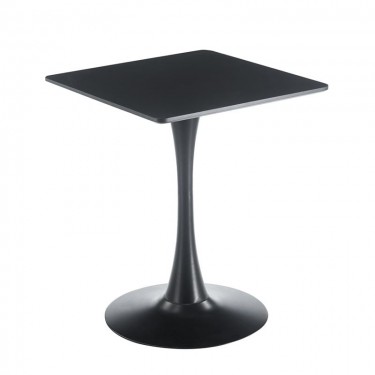 BREAK Τραπέζι MDF Μαύρο, Βάση Μέταλλο Βαφή Μαύρο  60x60cm H.75cm [-Μαύρο-] [-MDF - Κόντρα Πλακέ - Καπλαμάς - Νοβοπάν-, -Μέταλλο-] ΕΜ837,1