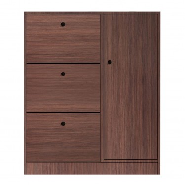 Παπουτσοθήκη Απόχρωση Καρυδί  100x24x112cm [-Καρυδί-] [-MDF - Κόντρα Πλακέ - Καπλαμάς - Νοβοπάν-] Ε834,1